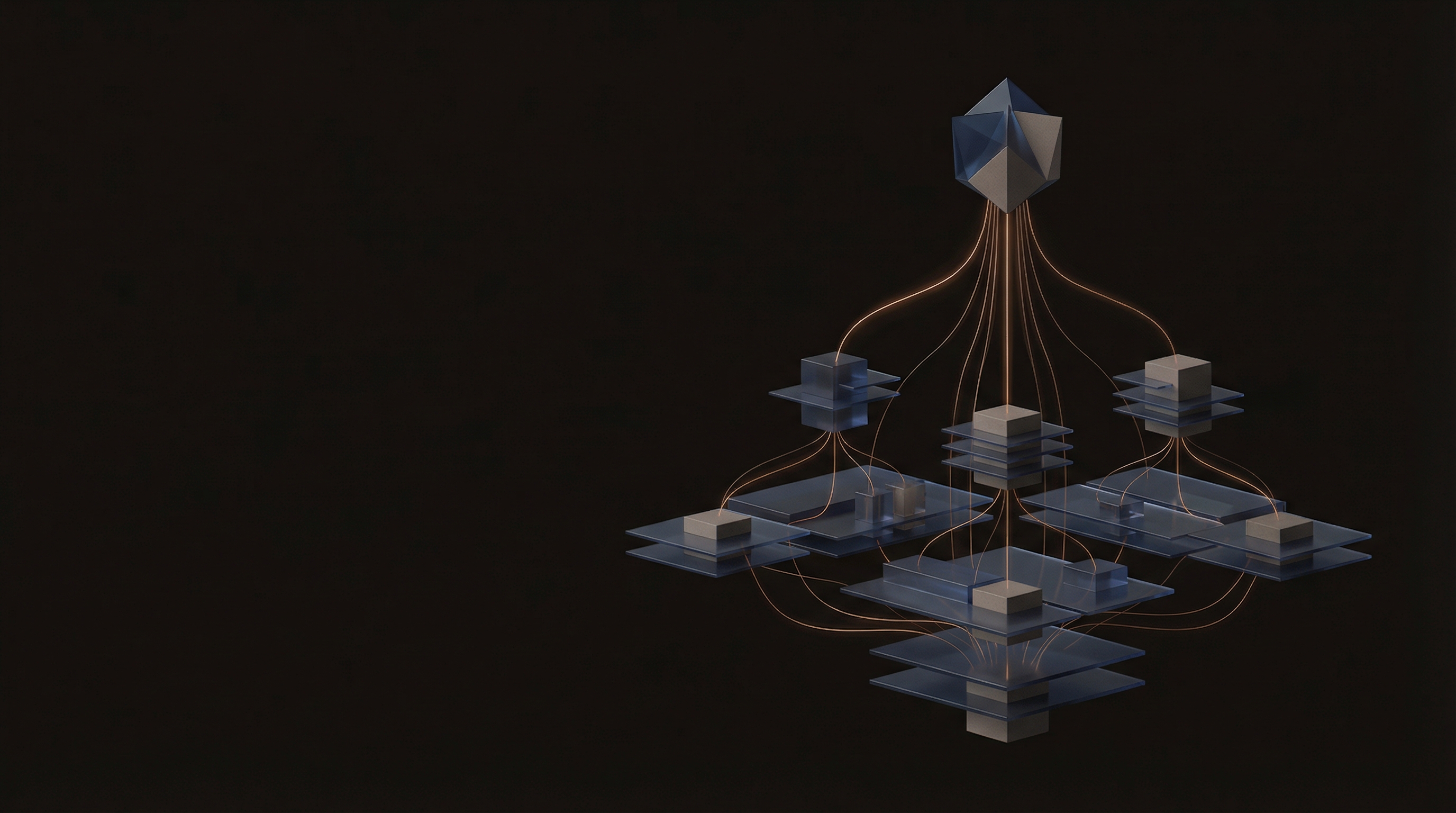 Abstract visualization of strategic performance cascading through organizational tiers